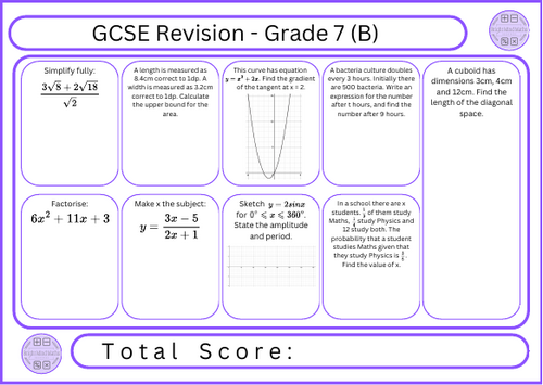 GCSE Maths Revision - Grades 1 to 9 (B) | Teaching Resources