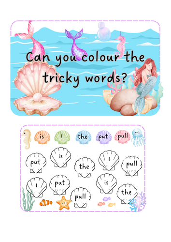 Mermaids - colour tricky words