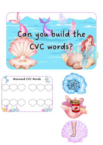 Mermaids - CVC word building