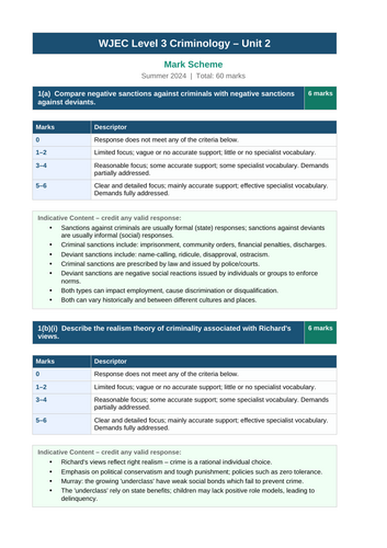 Criminology revision resources WJEC unit 2 | Teaching Resources