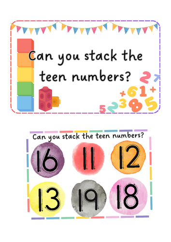 Maths - Teen number stacks