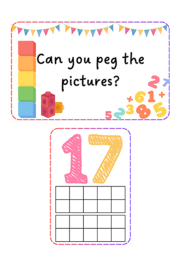 Maths - peg teen numbers
