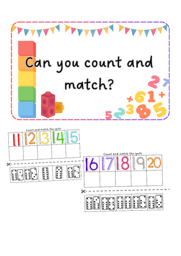 Maths - count and match teen numbers