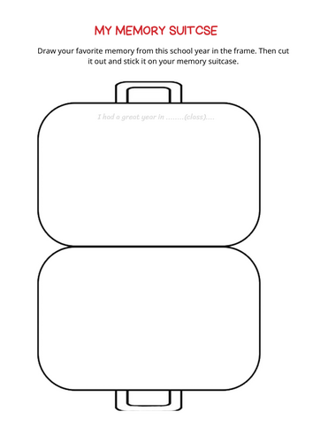 My End of Year Memory Suitcase Keepsake