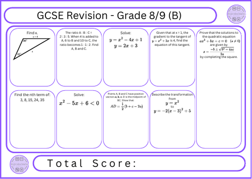 GCSE Maths Revision - Grade 8/9