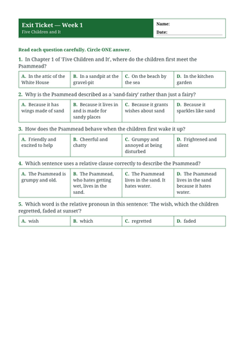 Five Children and It | Year 5 English Unit | 15 Complete Lessons ...