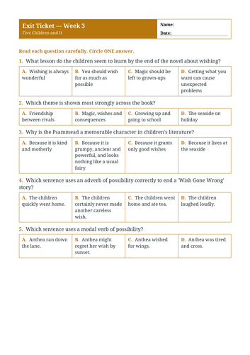 Five Children and It | Year 5 English Unit | 15 Complete Lessons ...