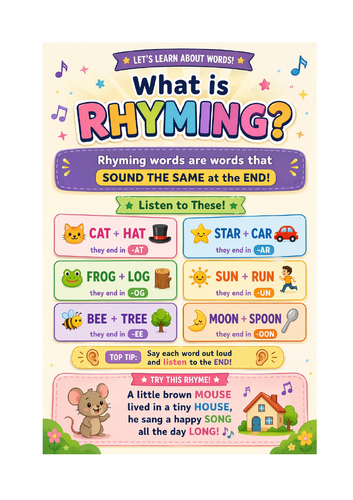 Rhyming Words Helpsheet