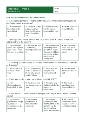 High-Rise Mystery | Year 6 English Unit | 15 Complete Lessons ...