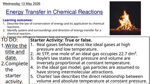 R1.1 Energy Transfer in Chemical Reactions (IBDP Chemistry)