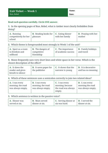 Run, Rebel | Year 6 English Unit | 15 Complete Lessons + Resources ...