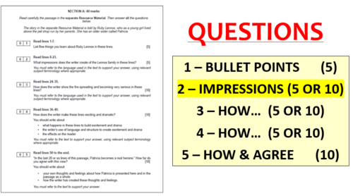 Q2 EDUQAS PAPER 1 READING – THE IMPRESSIONS QUESTION (GCSE English ...