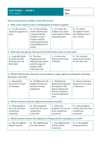 Prince Caspian | Year 6 English Unit | 15 Complete Lessons + Resources ...