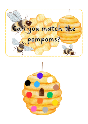 World Bee Day - pompom match
