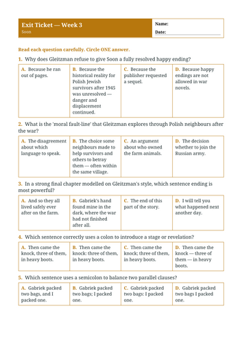 Soon | Year 6 English Unit | 15 Complete Lessons + Resources + Mark ...