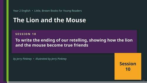 The Lion and the Mouse | Year 2 English Unit | 15 Complete Lessons ...