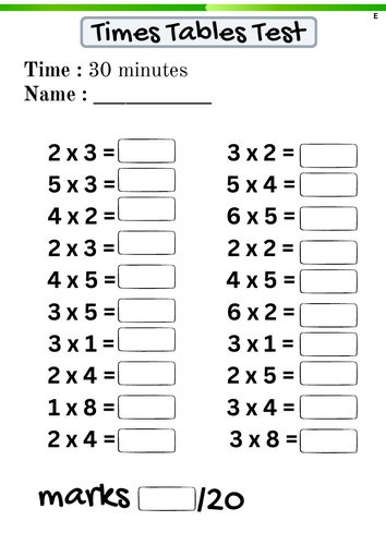 Times Table Tiered Worksheet for KS2 | Teaching Resources