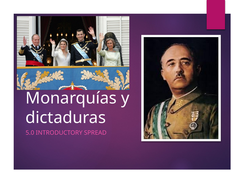 Monarquías y Dictaduras 5.0 Introductory Spread