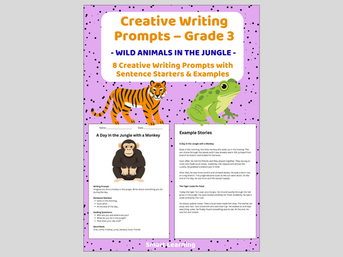 Creative Writing Prompts – Grade 3 | Wild Animals Writing Activities