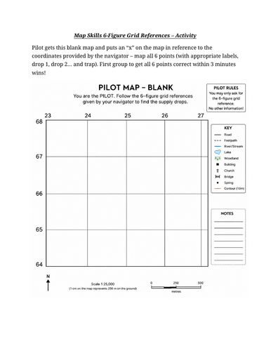 IGCSE Geography Map Skills - 4 Figure and 6 Figure Grid References ...