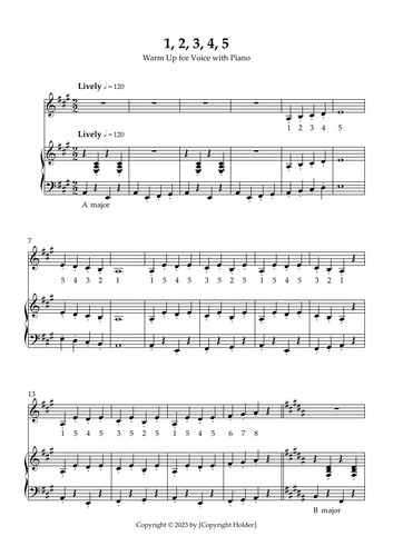 Ascending Vocal Warm-up 1,2,3,4,5