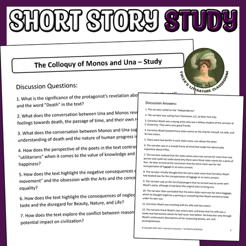 The Colloquy of Monos & Una Q&A Analysis of Poe Science Fiction Sub ...