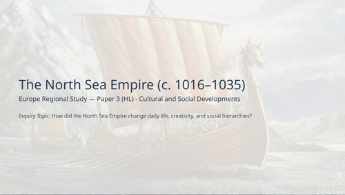 IB History Paper 3 Europe - North Sea Empire - Cultural & Social Developments