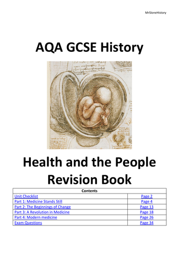 AQA GCSE History Health and the People Revision Booklet | Teaching ...