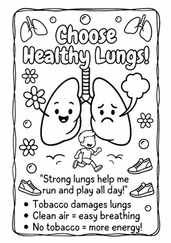 activity to teach elementary kids about health regarding tobacco World No Tobacco Day Coloring Pages for Kids | Say No to Tobacco | NO PREP  Pack
