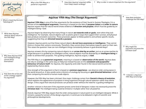 A-Level Religious Studies existence of God - Aquinas' fifth way