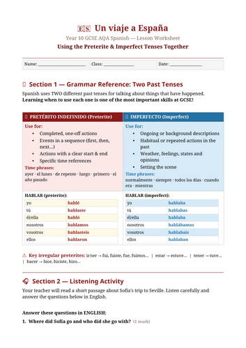 Un viaje a Sevilla GCSE Spanish 1hr lesson | Teaching Resources
