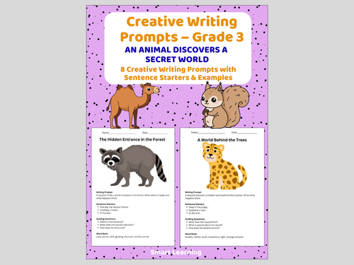Creative Writing Prompts – Grade 3 | Animal Secret World Writing Activities