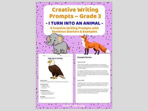 Creative Writing Prompts – Grade 3 | Animal Transformation Writing Activities