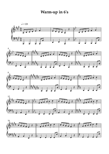 Ascending Vocal Warm-ups in 6's