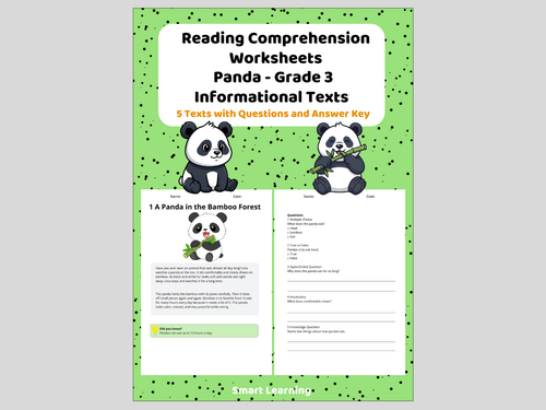 3rd Grade Reading Comprehension Panda – Informational Texts Animals