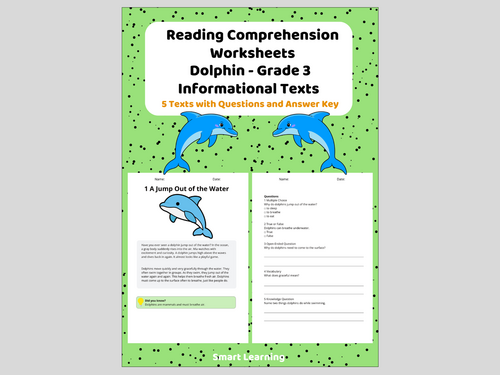 3rd Grade Reading Comprehension Dolphin – Informational Texts Animals