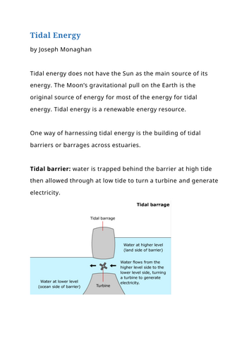 Tidal Energy | Teaching Resources