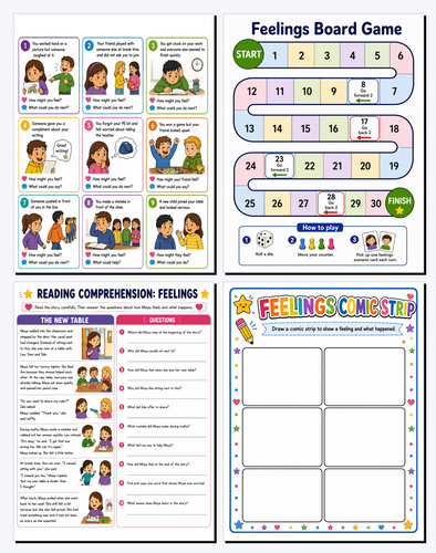 Feelings PSHE Pack | SEL Scenario Cards, Board Game, Reading ...