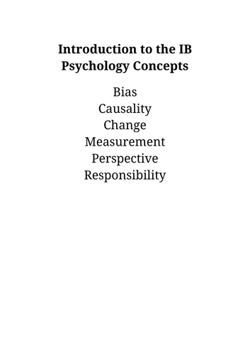 Introduction to Concepts | Teaching Resources