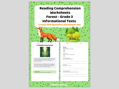 3rd Grade Reading Comprehension Forest – Informational Texts Animals