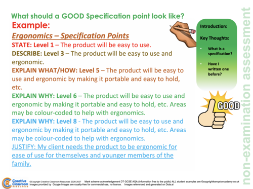 Section B - A Teacher’s/student’s guide to the NEW DT GCSE AQA NEA ...