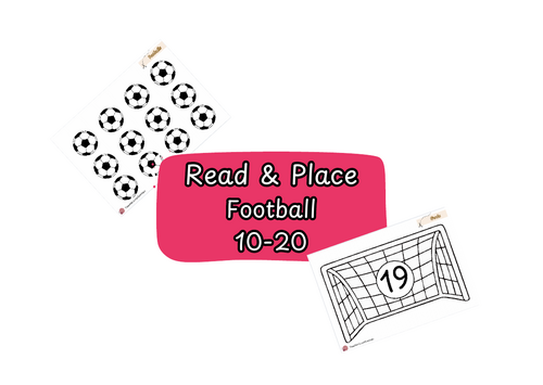 Read & Place Football (10-20) | Teaching Resources