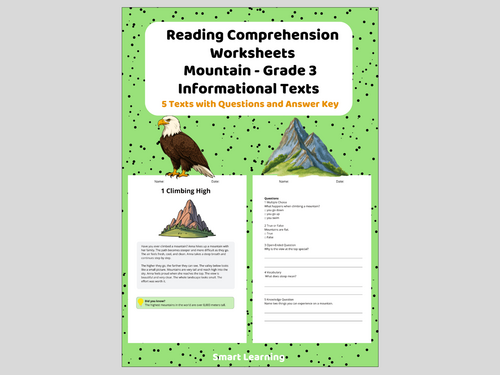 3rd Grade Reading Comprehension Mountains – Informational Texts