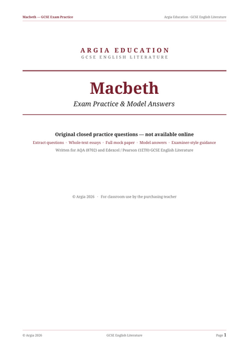 English Literature GCSE Exam Qus: Macbeth|An Inspector Calls|A ...