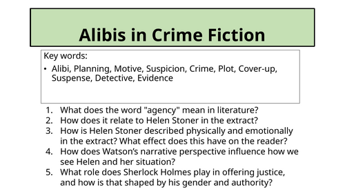 Crime Fiction - The Case of the Registered Letter: Alibis