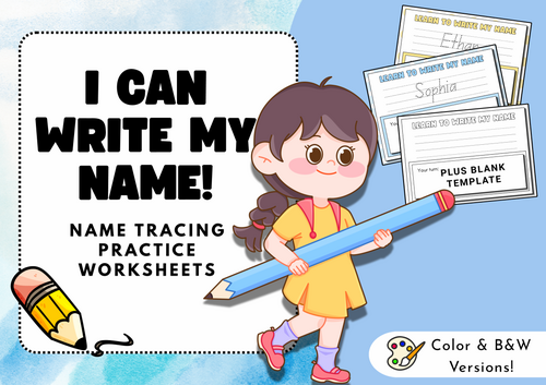 I CAN WRITE MY NAME - Name Tracing Worksheets for Pre-K & EYFS ...