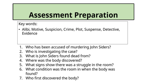 Crime Fiction - Assessment: The Case of the Registered Letter
