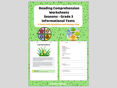 3rd Grade Reading Comprehension Seasons – Informational Texts