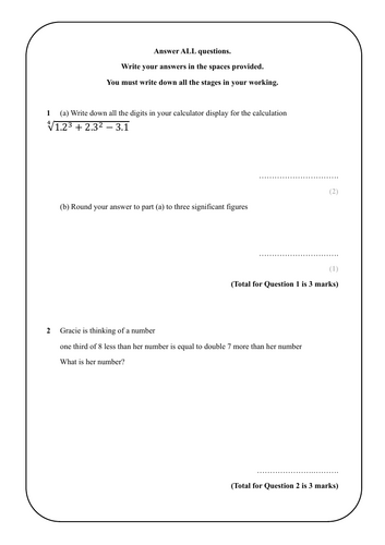 (Now available as bundle instead) GCSE Maths 2026 - Edexcel Higher - Predicted Paper 3