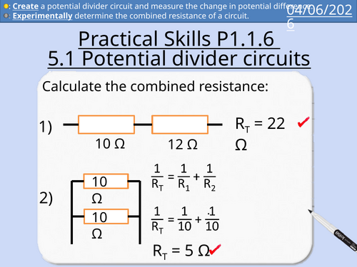 OCR AAQ in Applied Science: Potential dividers Practical Activity